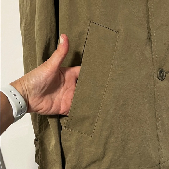 ZARA NWOT Men's Khaki Cropped Trench coat, Size XL - Picture 8 of 13